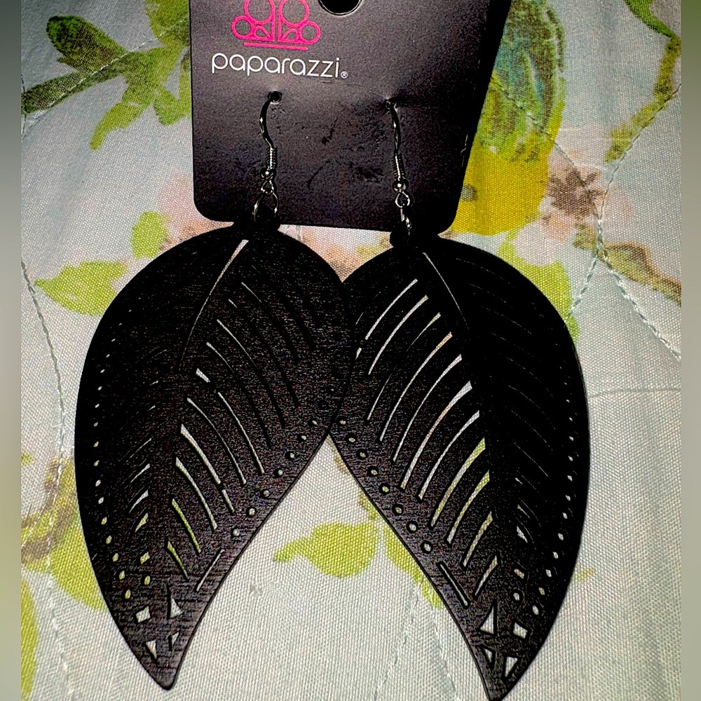Black Leaf Earrings